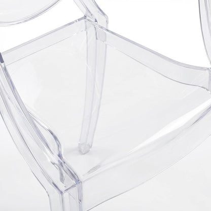 Acrylic Dining Armchair with Armrest and Stackable Design