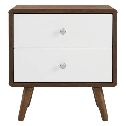 Nightstand with 2 Drawers and Compact Design