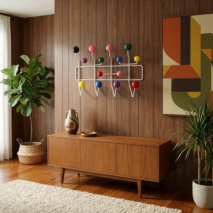Multicolor Bicast Leather Wall Coat Rack, Decorative Panel Hooks