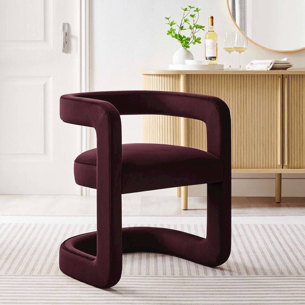 Winslow Barrel Performance Velvet Dining Chair