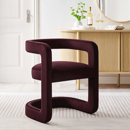 Winslow Barrel Performance Velvet Dining Chair
