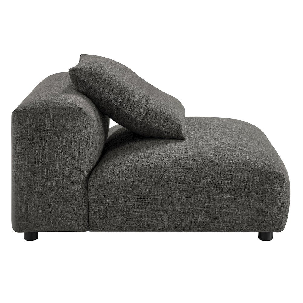 Solace Modular Upholstered Fabric Armless Chair and Ottoman Set