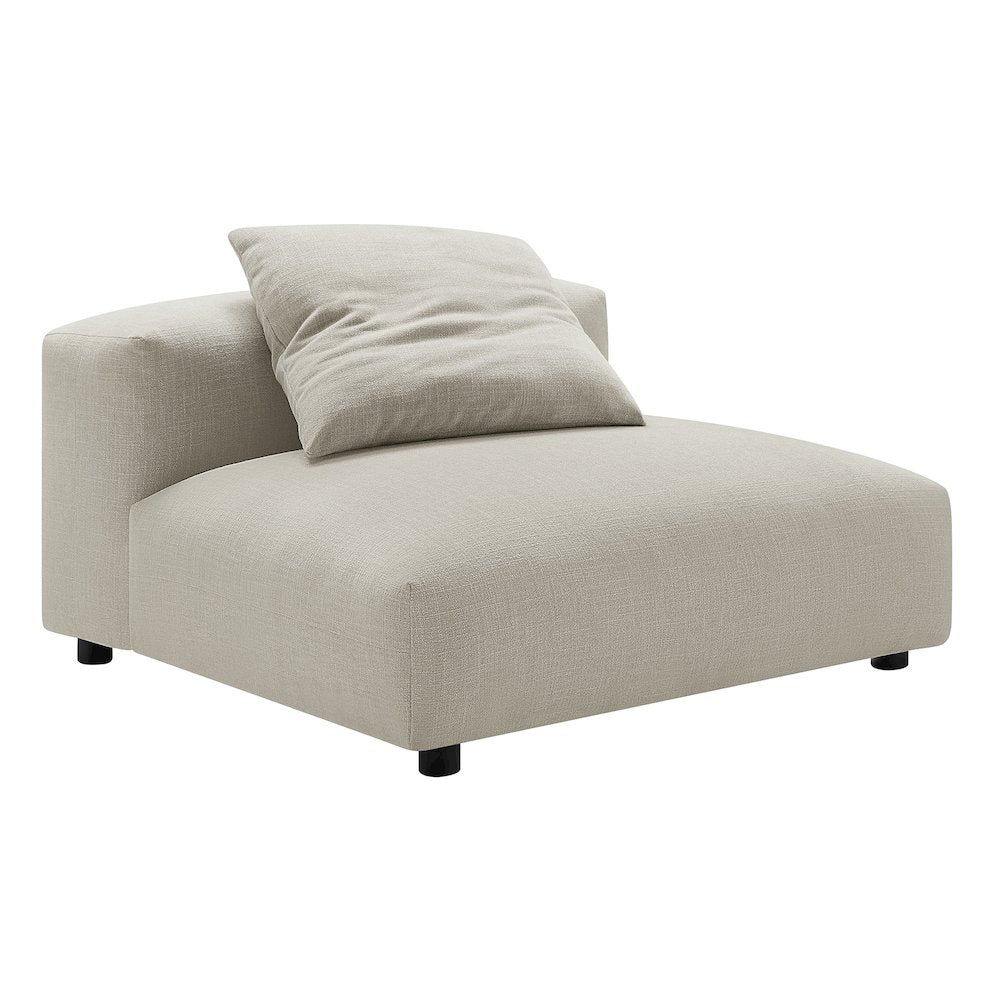 Solace Modular Upholstered Fabric Armless Chair and Ottoman Set