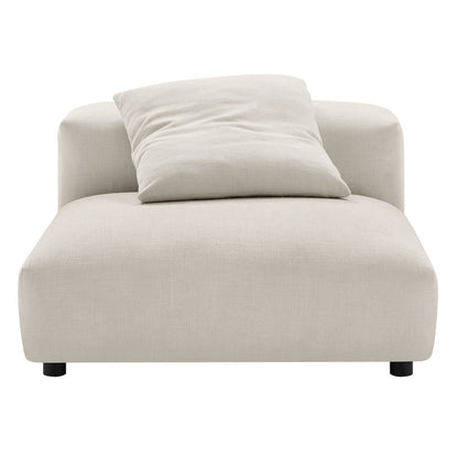 Solace Modular Upholstered Fabric Armless Chair and Ottoman Set