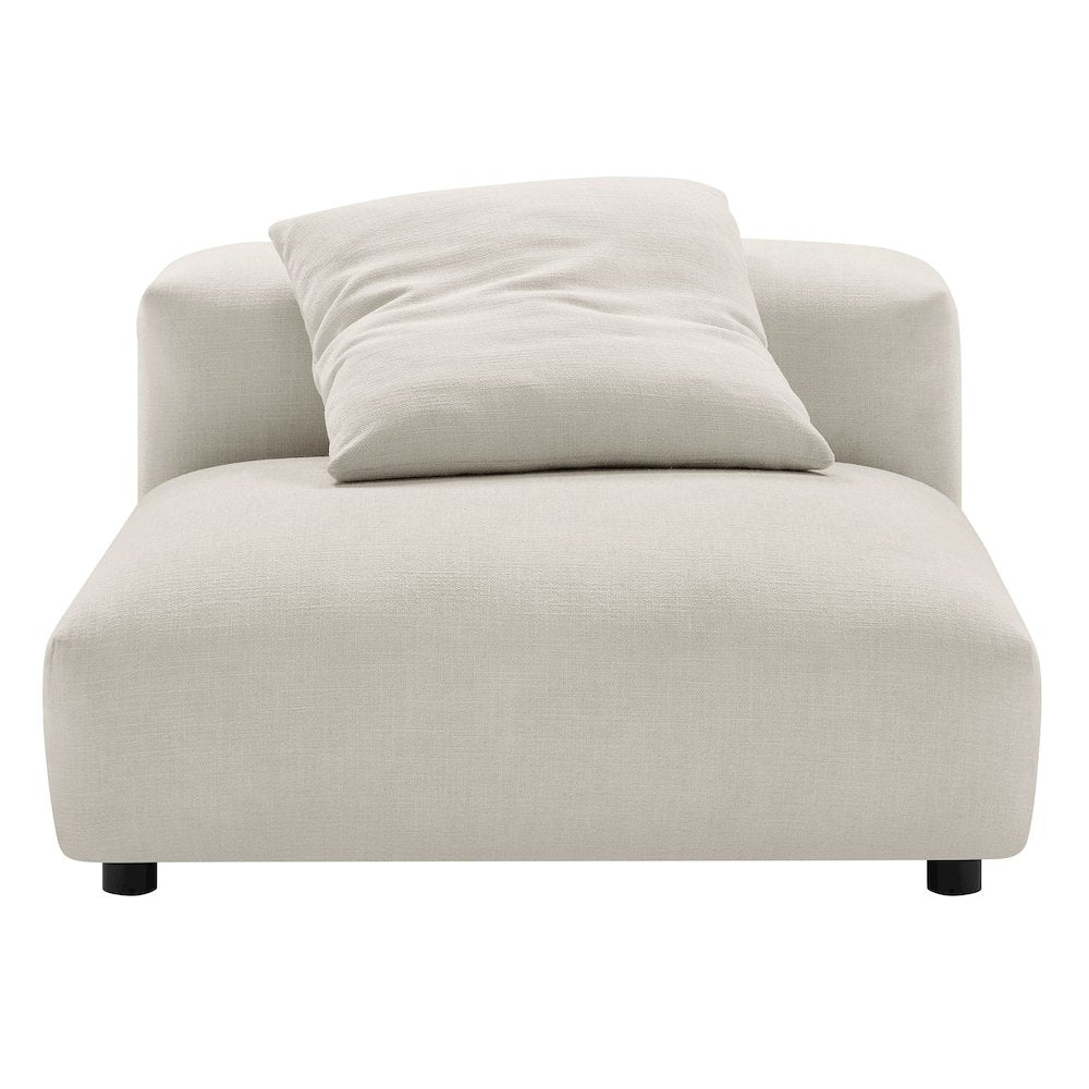 Solace Modular Upholstered Fabric Armless Chair and Ottoman Set