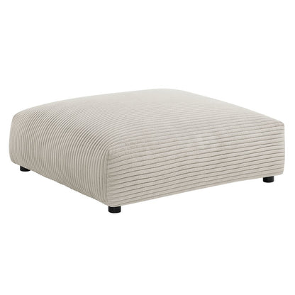 Solace Modular Corduroy Upholstered Armless Chair and Ottoman Set
