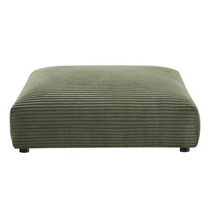 Solace Modular Corduroy Upholstered Armless Chair and Ottoman Set