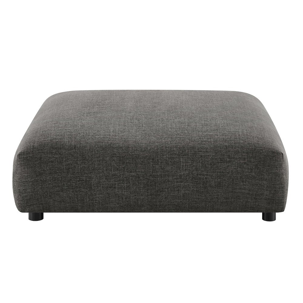Solace Modular Upholstered Fabric Armless Chair and Ottoman Set