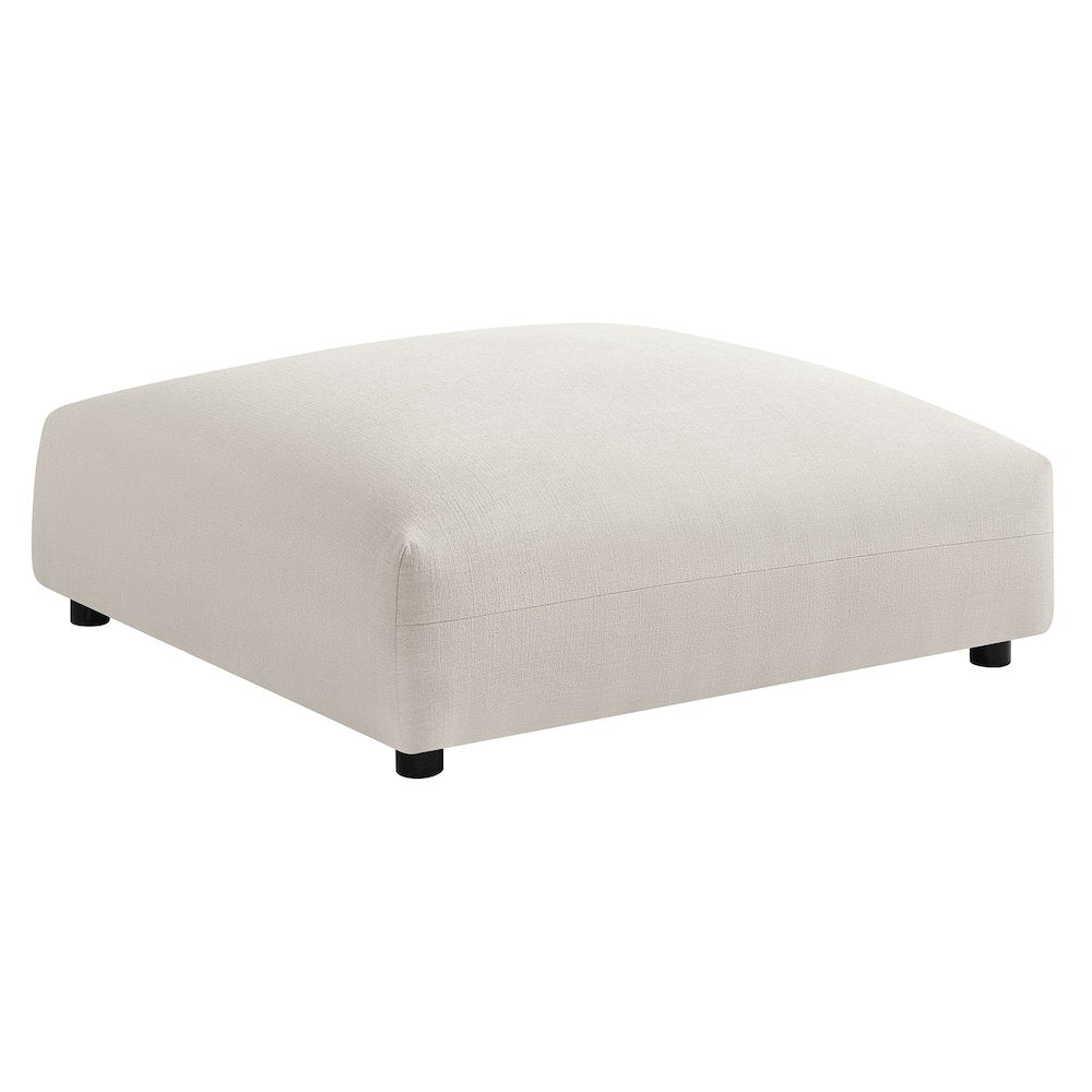 Solace Modular Upholstered Fabric Armless Chair and Ottoman Set