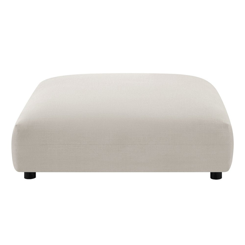 Solace Modular Upholstered Fabric Armless Chair and Ottoman Set