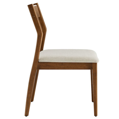 Solara 7-Piece Wood Dining Set with Fabric Upholstered Armchairs