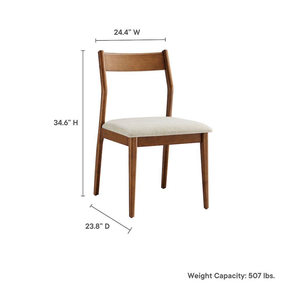Solara 7-Piece Wood Dining Set with Fabric Upholstered Armchairs