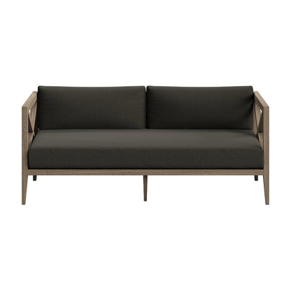 Northlake Outdoor Patio Teak Wood Loveseat and Ottoman Set