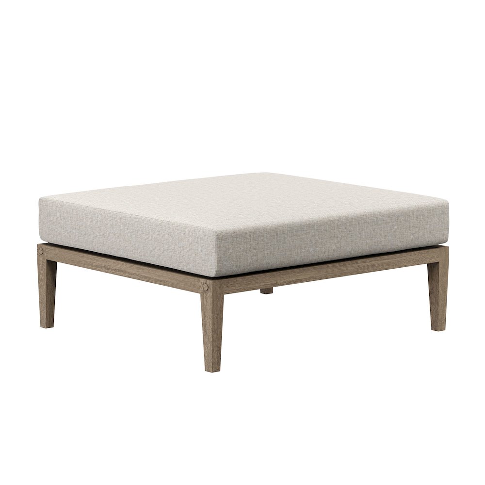 Northlake Outdoor Patio Teak Wood Loveseat and Ottoman Set