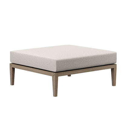 Northlake Outdoor Patio Teak Wood Loveseat and Ottoman Set