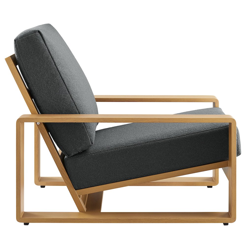 Lirienne Outdoor Patio Aluminum Faux Wood Armchairs Set of 2