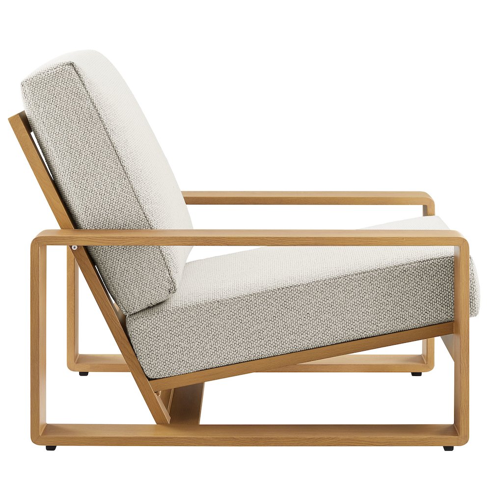 Lirienne Outdoor Patio Aluminum Faux Wood Armchairs Set of 2