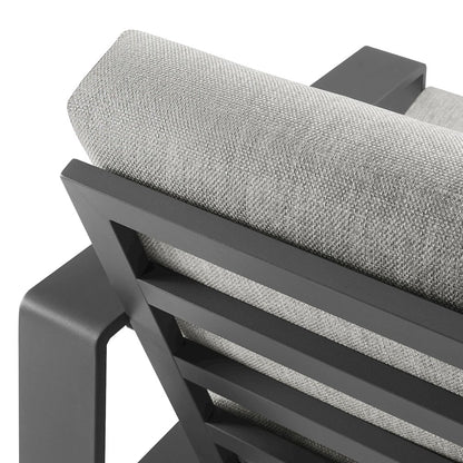 Lirienne Outdoor Patio Aluminum Faux Wood Armchairs Set of 2