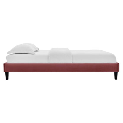Alessi Performance Velvet Queen Platform Bed