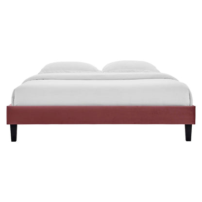 Alessi Performance Velvet Queen Platform Bed