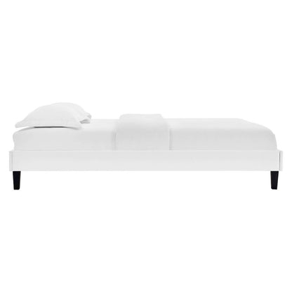 Alessi Performance Velvet Queen Platform Bed