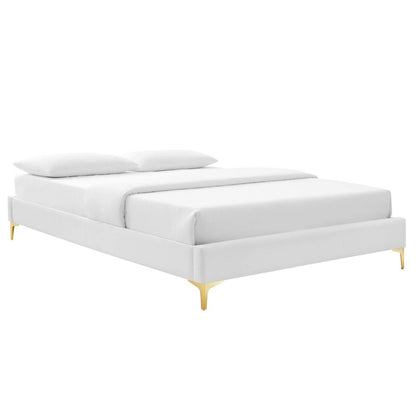 Leah Chevron Tufted Performance Velvet Queen Platform Bed