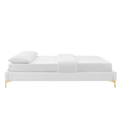 Leah Chevron Tufted Performance Velvet Queen Platform Bed