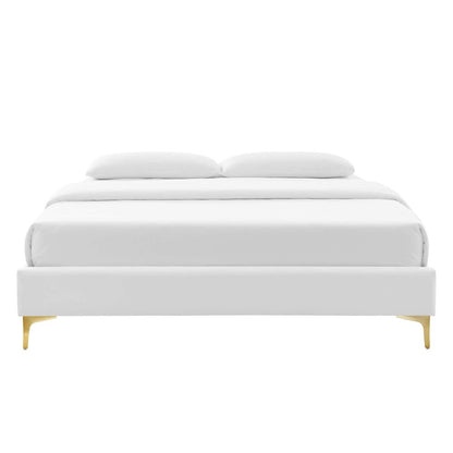 Leah Chevron Tufted Performance Velvet Queen Platform Bed