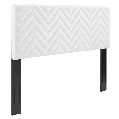 Leah Chevron Tufted Performance Velvet Queen Platform Bed