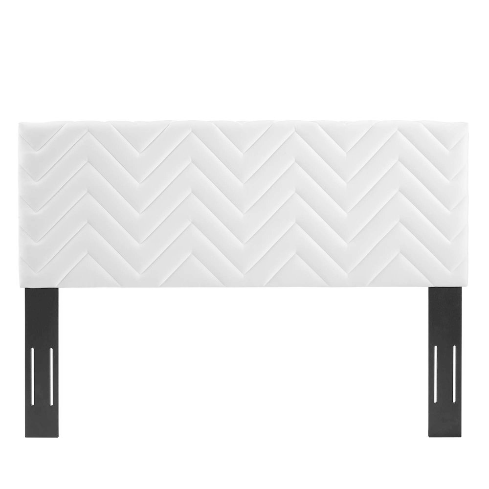 Leah Chevron Tufted Performance Velvet Queen Platform Bed