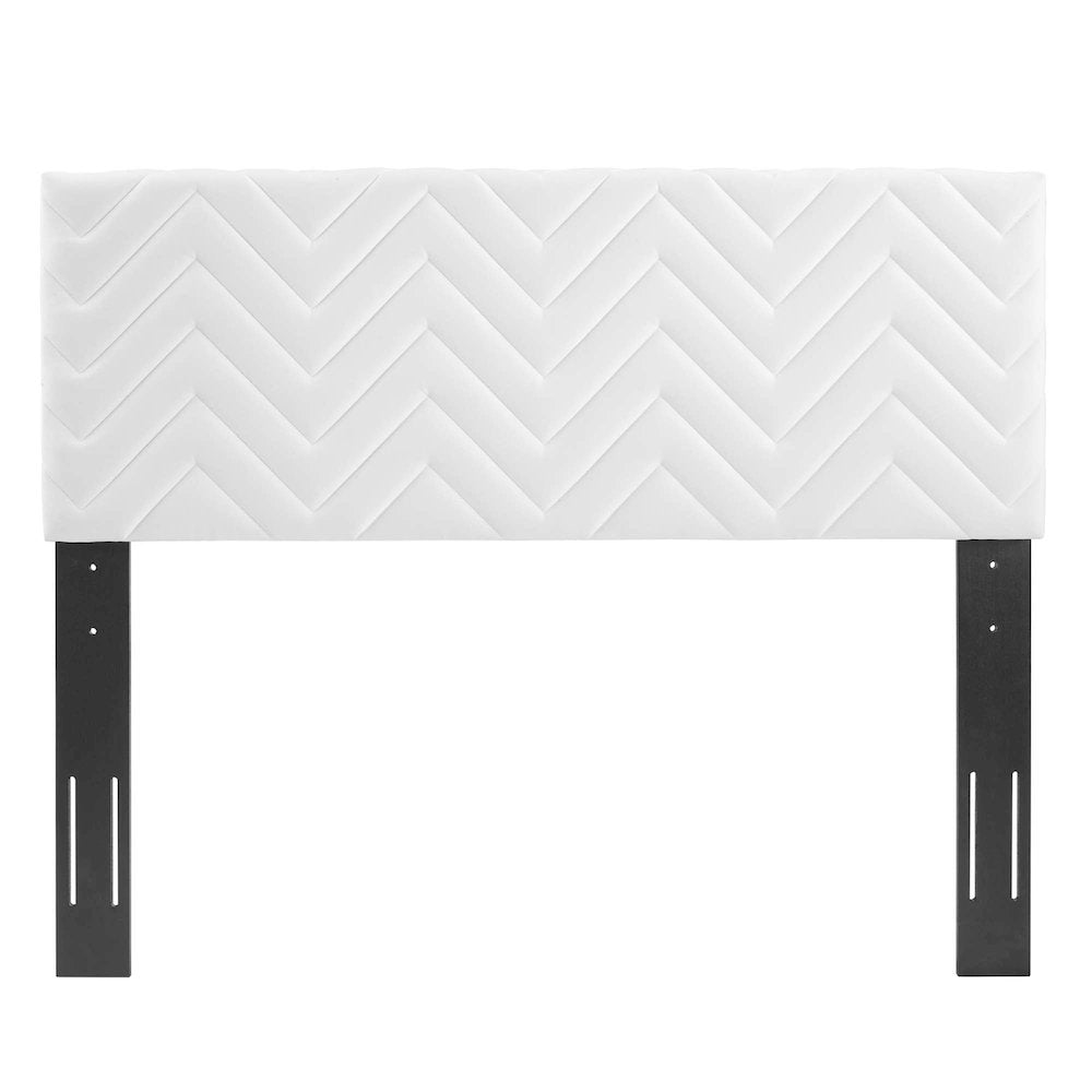 Leah Chevron Tufted Performance Velvet Queen Platform Bed