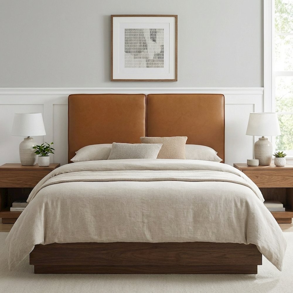 Vegan Leather Twin Headboard with Padded Design and Durable Frame