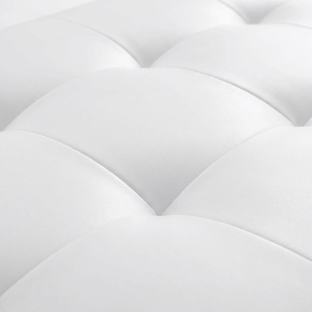 Upholstered Vinyl Queen Headboard with Durable Padding and Sleek Design
