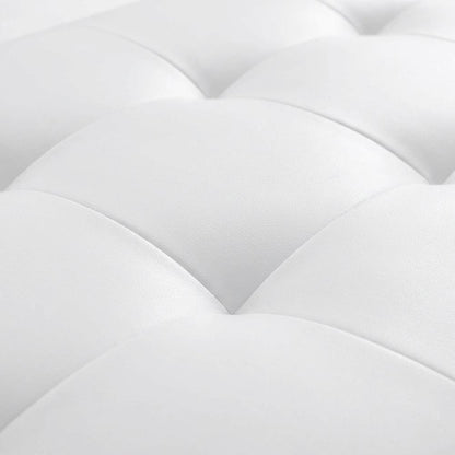 Upholstered Vinyl Queen Headboard with Durable Padding and Sleek Design
