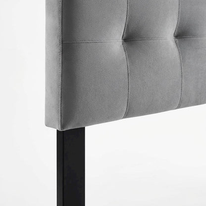 Biscuit Tufted Performance Velvet Queen Headboard in Soft Neutral Fabric