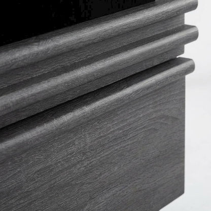 Nightstand in Gray Finish, Minimalist Design, Sturdy Base,, Versatile Storage