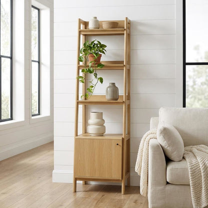 Wooden Bookshelf with Open Shelving for Home Library and Organization