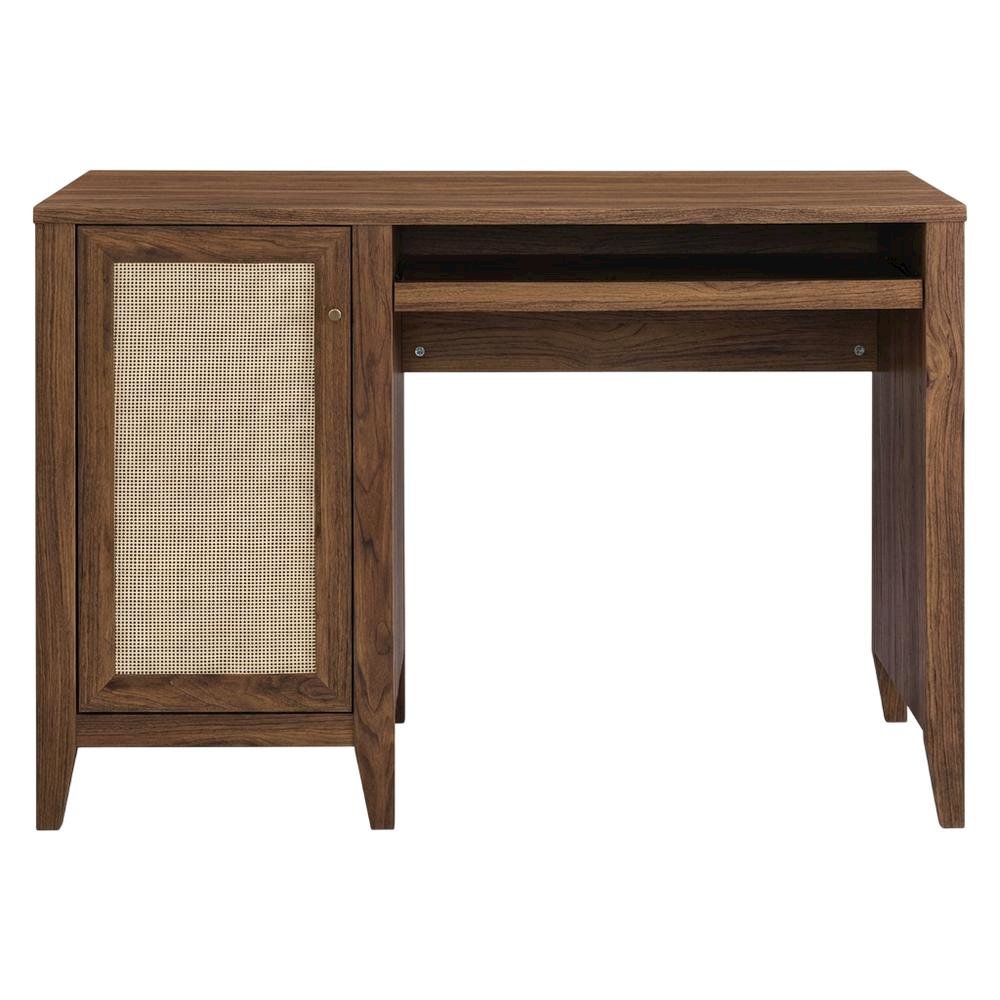 Modern Office Desk In Neutral Finish With Sturdy Construction