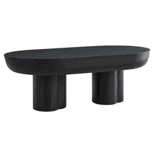 Oval Concrete Coffee Table with Modern Design and Sturdy Surface