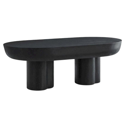 Oval Concrete Coffee Table with Modern Design and Sturdy Surface