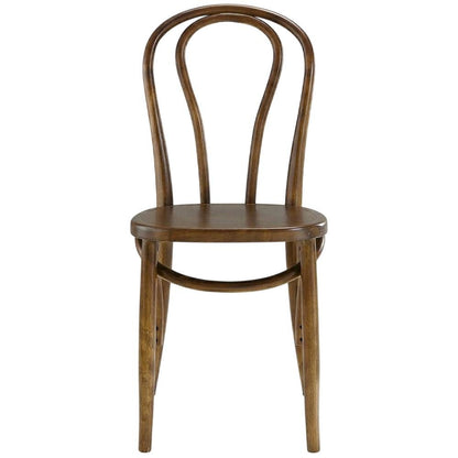 Wood Dining Side Chair with Padded Backrest and Compact Design