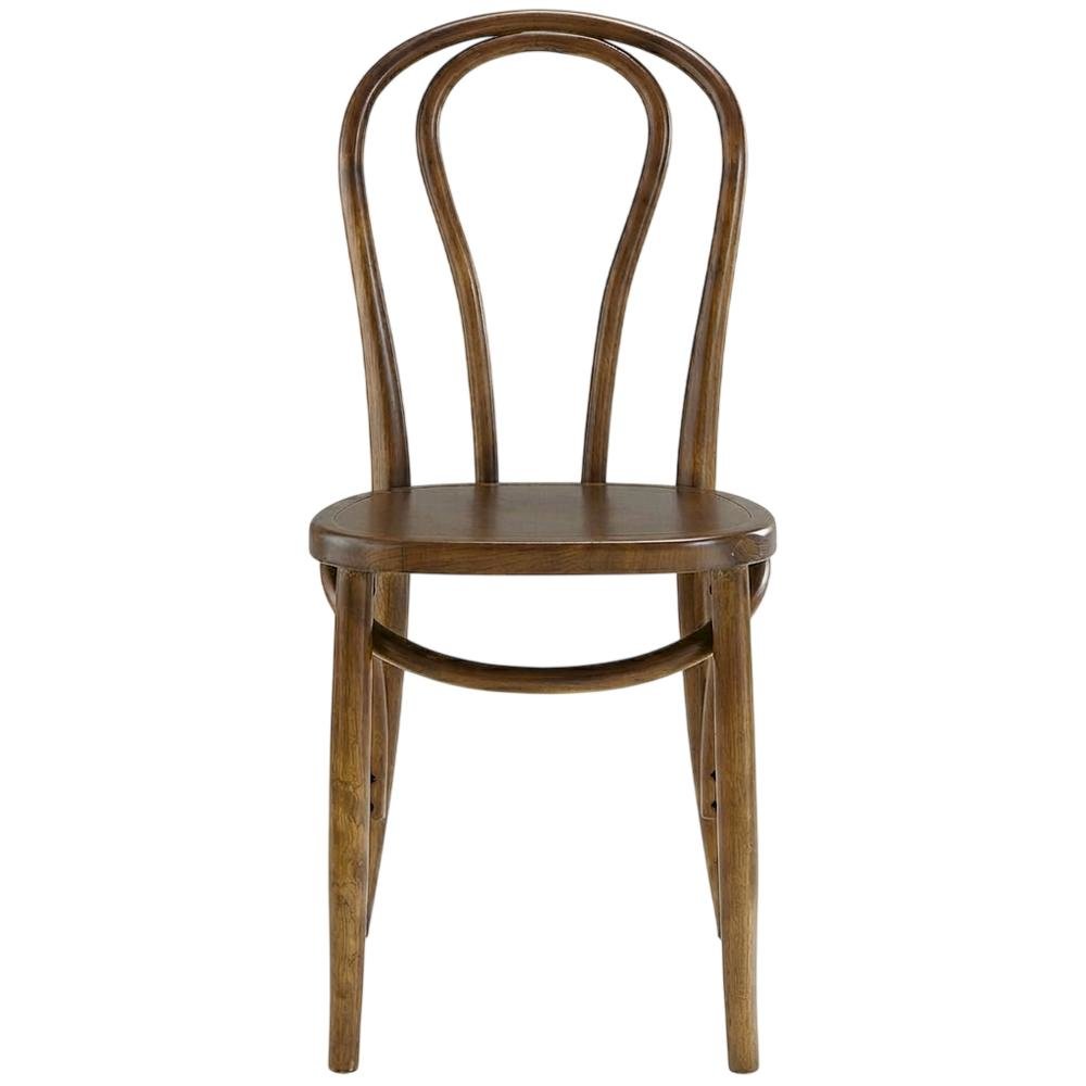 Wood Dining Side Chair with Padded Backrest and Compact Design