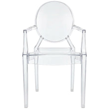 Acrylic Dining Armchair with Armrest and Stackable Design