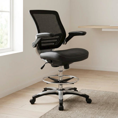 Plastic Drafting Chair with Armrest and Adjustable Height for Office Use