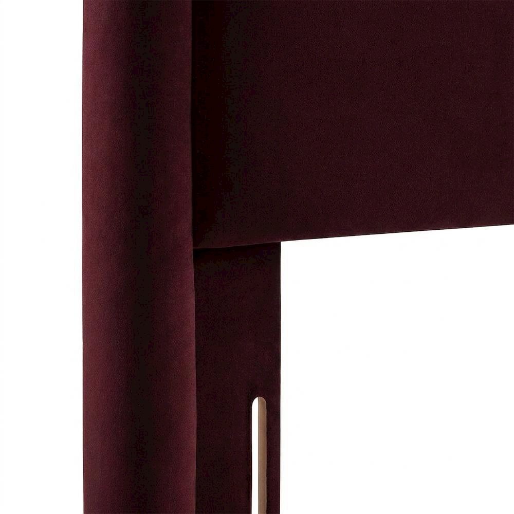 Performance Velvet Padded Headboard, Full Size Upholstered Bed Frame, Mulberry