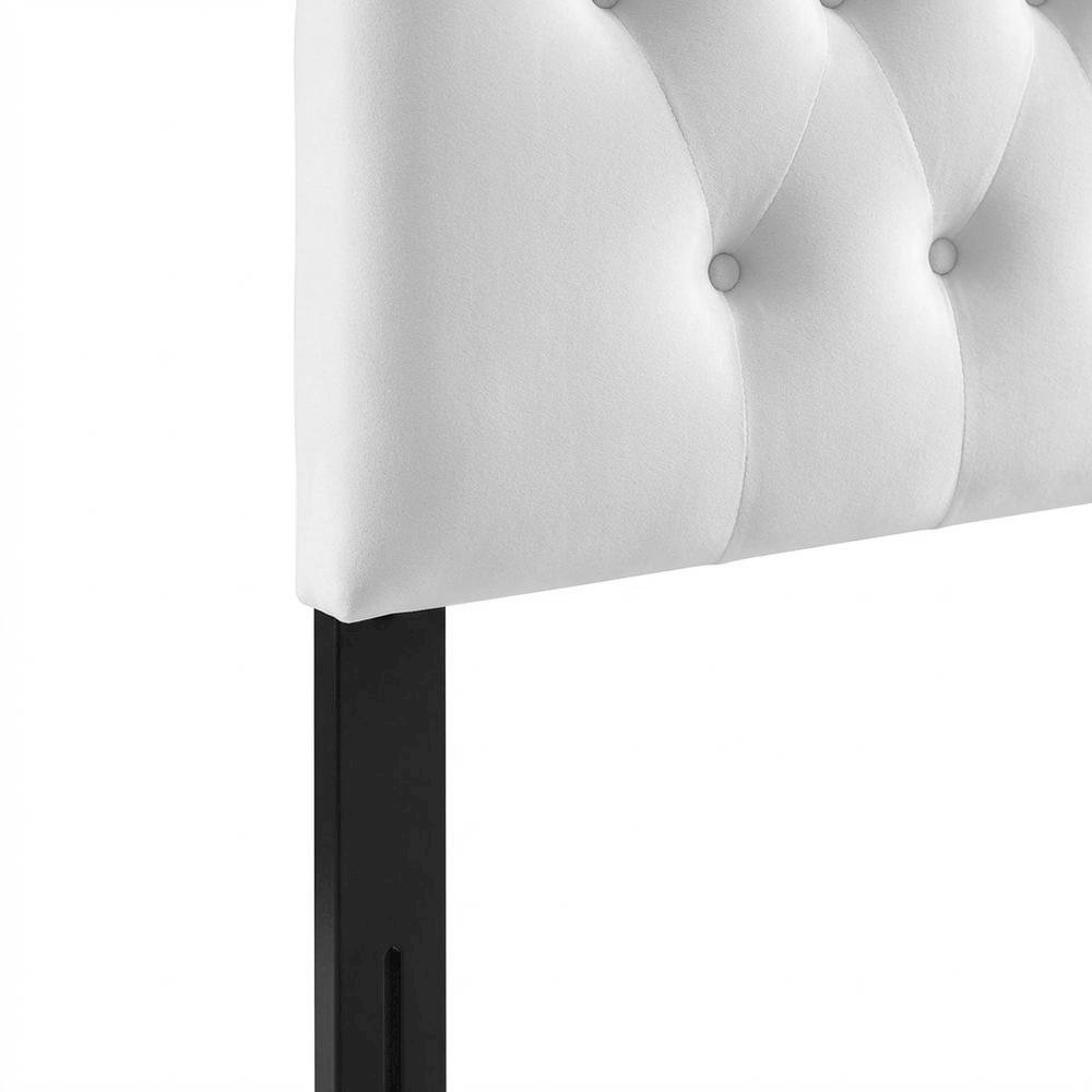 Diamond Tufted Twin Headboard in Velvet Performance Fabric with Stylish Design