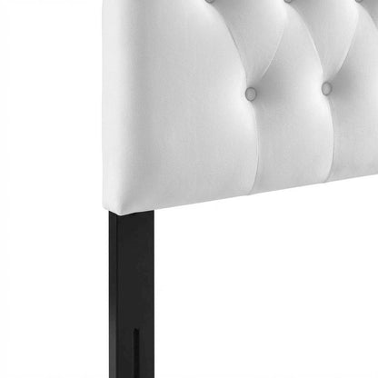 Diamond Tufted Twin Headboard in Velvet Performance Fabric with Stylish Design