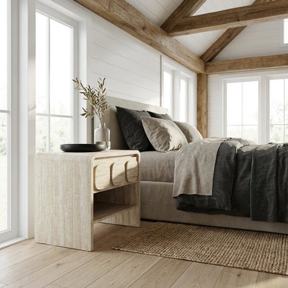 Gray Finish Nightstand with Minimalist Design and Smooth Surface