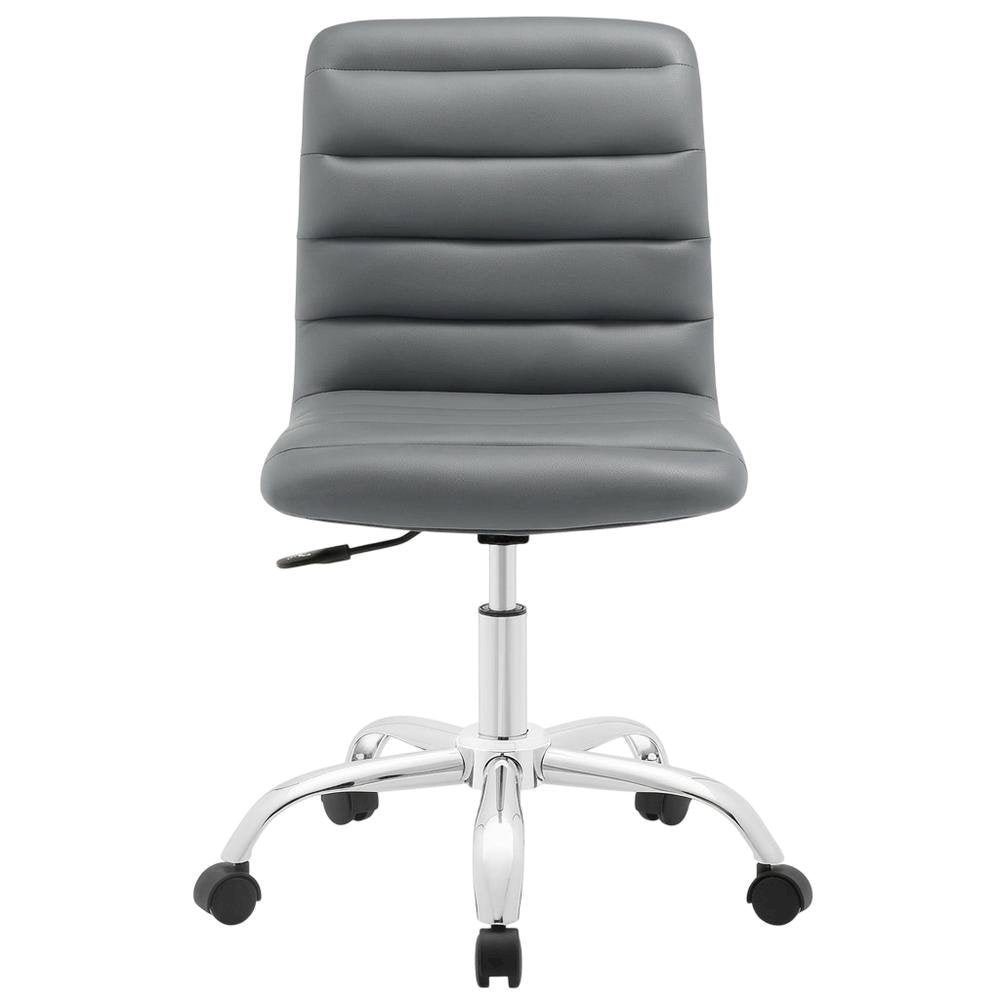 Vinyl Mid Back Office Chair with Armless Design and 18 lb Weight