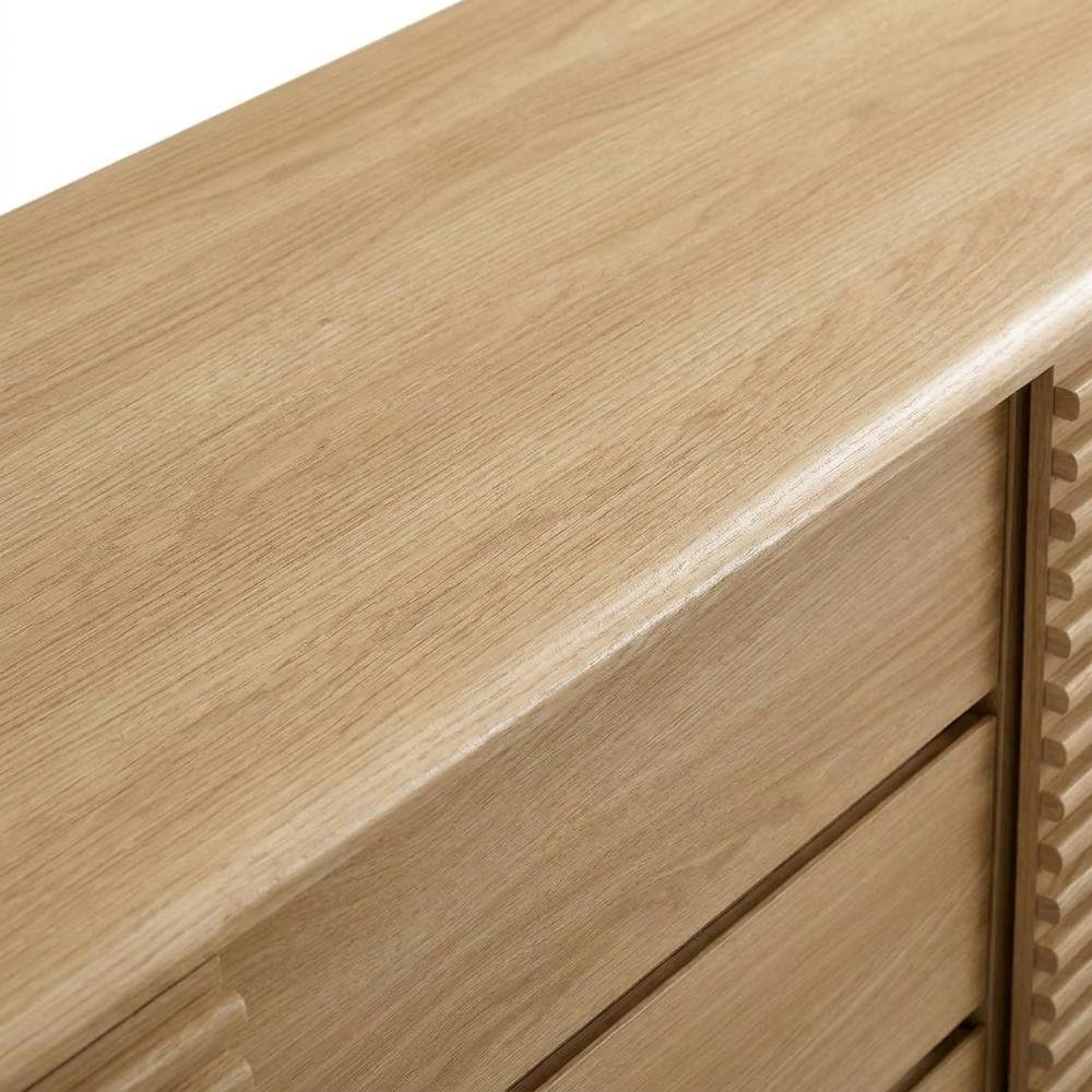 Wooden Sideboard Buffet Cabinet with Storage for Dining Room, Oak